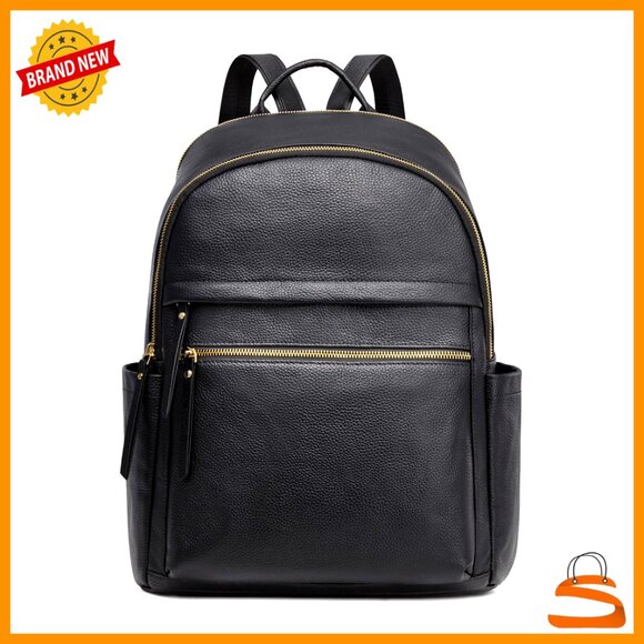 Large Genuine Leather Backpack Purse Daypack Laptop Shoulder Bag main image 5